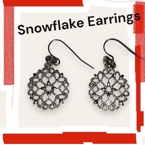 Fashion Silver Hanging Earring - Snowflake Earrings